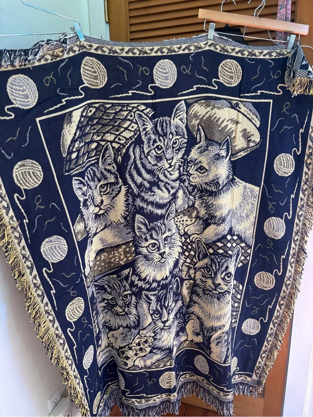 Vintage Cat Throw Blanket